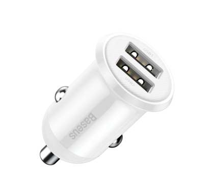 Ładowarka i akumulator BASEUS Grain Pro 2xUSB 4.8A (biała) CCALLP-02